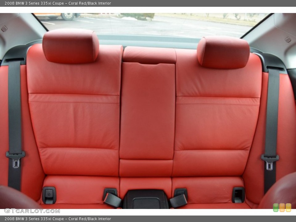 Coral Red/Black Interior Rear Seat for the 2008 BMW 3 Series 335xi Coupe #77857420