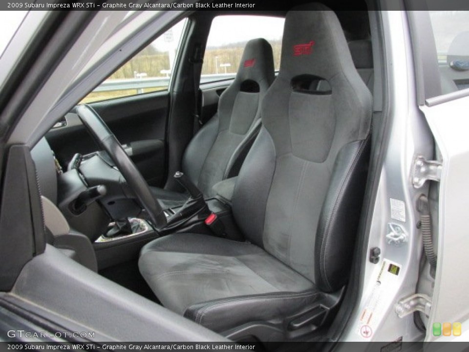 Graphite Gray Alcantara/Carbon Black Leather Interior Front Seat for the 2009 Subaru Impreza WRX STi #77859130
