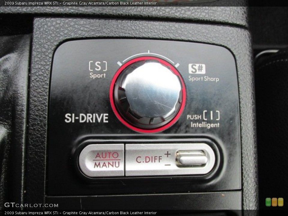 Graphite Gray Alcantara/Carbon Black Leather Interior Controls for the 2009 Subaru Impreza WRX STi #77859248