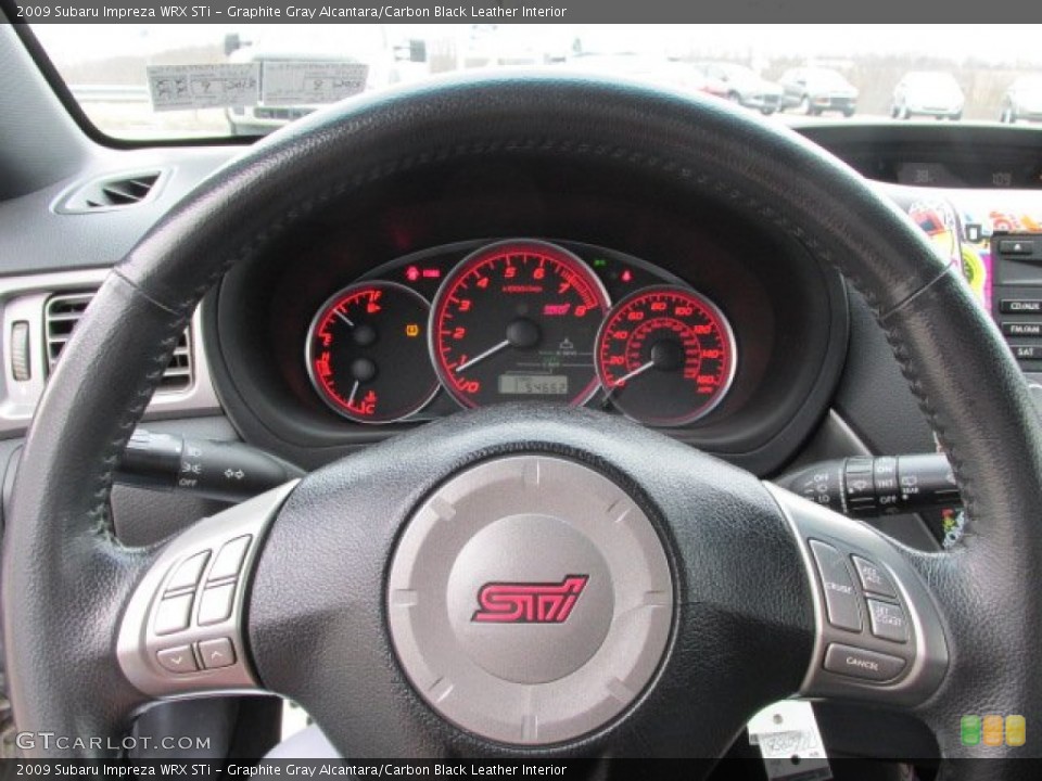 Graphite Gray Alcantara/Carbon Black Leather Interior Steering Wheel for the 2009 Subaru Impreza WRX STi #77859279