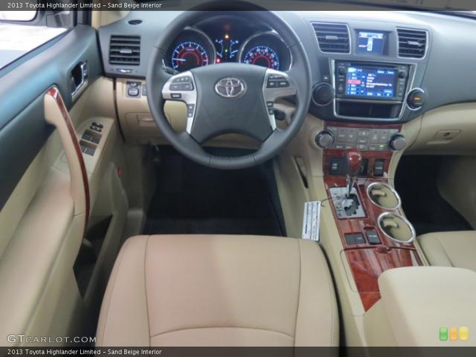 Sand Beige Interior Dashboard for the 2013 Toyota Highlander Limited #77859377