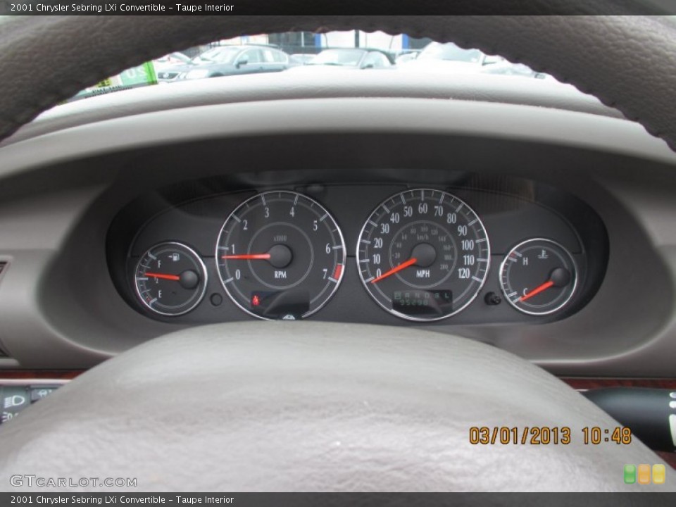 Taupe Interior Gauges for the 2001 Chrysler Sebring LXi Convertible #77860958