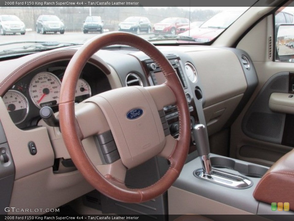 Tan/Castaño Leather Interior Steering Wheel for the 2008 Ford F150 King Ranch SuperCrew 4x4 #77862063
