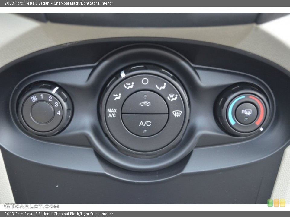 Charcoal Black/Light Stone Interior Controls for the 2013 Ford Fiesta S Sedan #77862265
