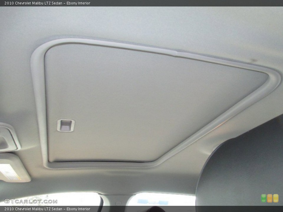 Ebony Interior Sunroof for the 2010 Chevrolet Malibu LTZ Sedan #77872920