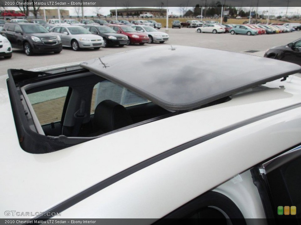 Ebony Interior Sunroof for the 2010 Chevrolet Malibu LTZ Sedan #77872934