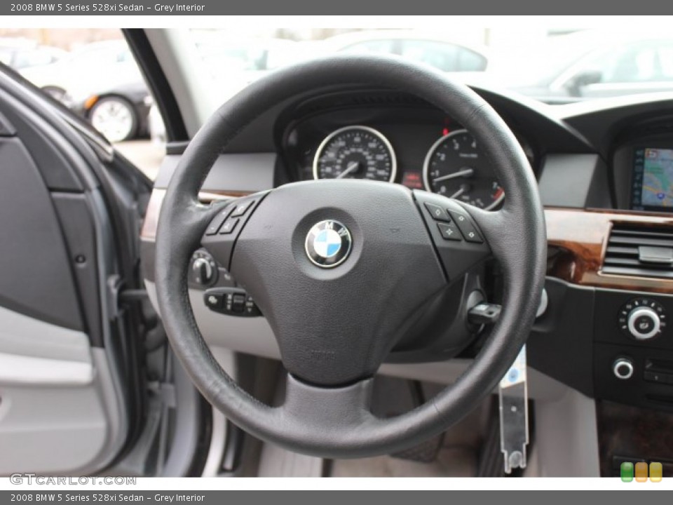 Grey Interior Steering Wheel for the 2008 BMW 5 Series 528xi Sedan #77873052