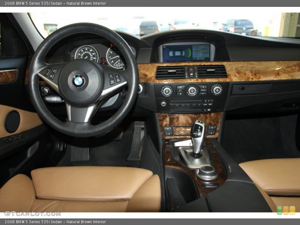 Natural Brown Interior Dashboard for the 2008 BMW 5 Series 535i Sedan #77873312