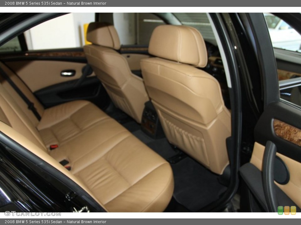 Natural Brown Interior Rear Seat for the 2008 BMW 5 Series 535i Sedan #77873613