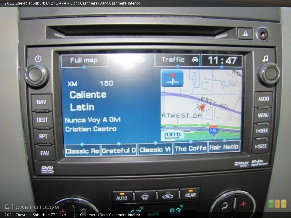 Light Cashmere/Dark Cashmere Interior Navigation for the 2011 Chevrolet Suburban Z71 4x4 #77875458