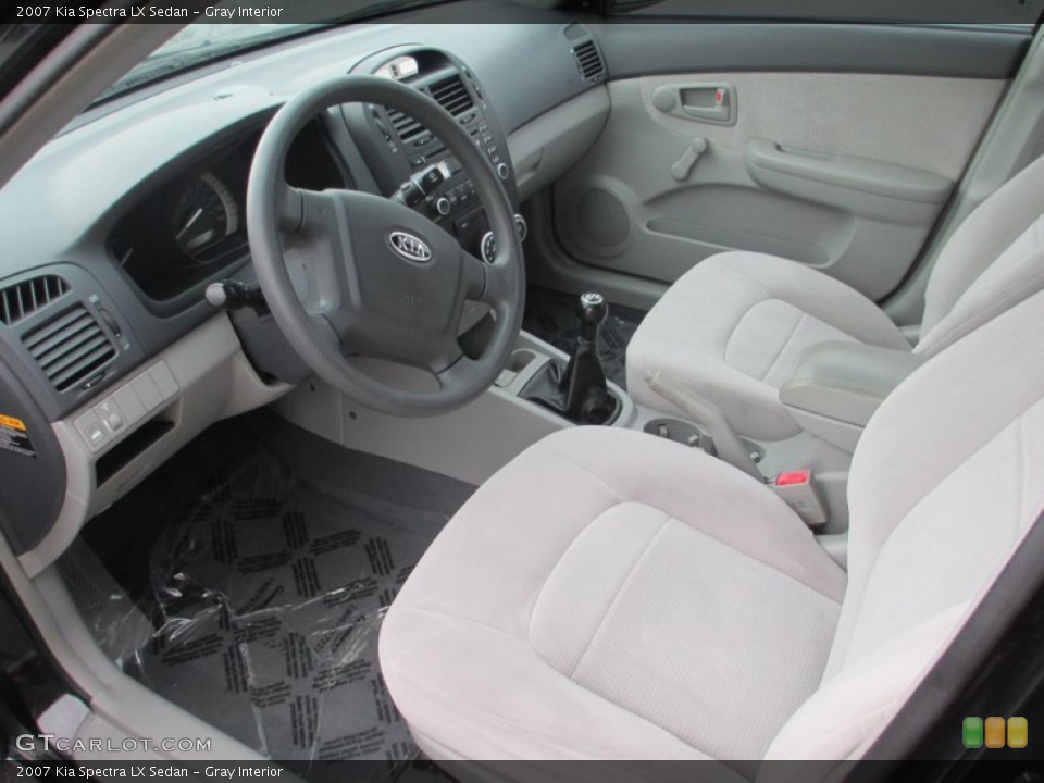 Gray Interior Prime Interior for the 2007 Kia Spectra LX Sedan #77876745