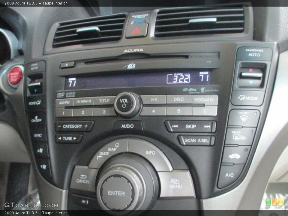 Taupe Interior Controls for the 2009 Acura TL 3.5 #77877552
