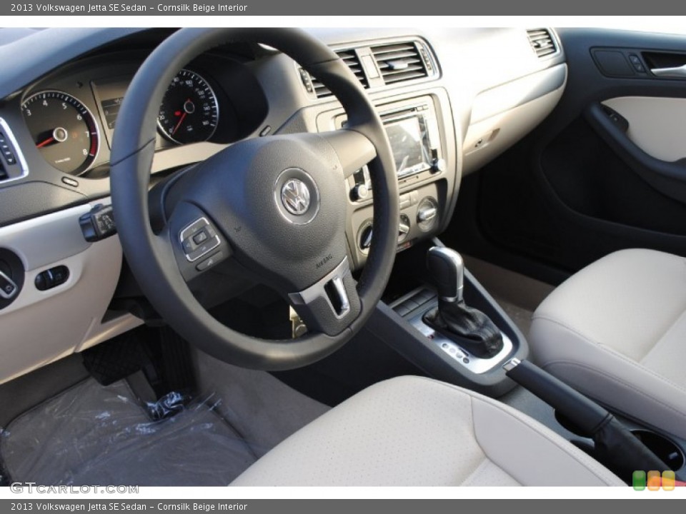 Cornsilk Beige Interior Prime Interior for the 2013 Volkswagen Jetta SE Sedan #77878575