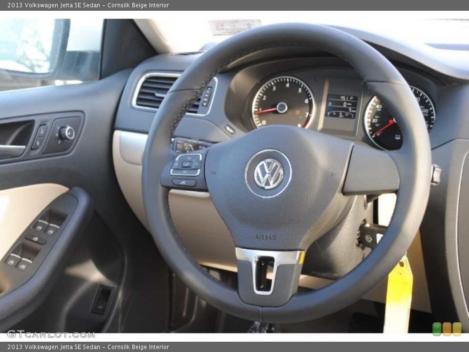 Cornsilk Beige Interior Steering Wheel for the 2013 Volkswagen Jetta SE Sedan #77878767