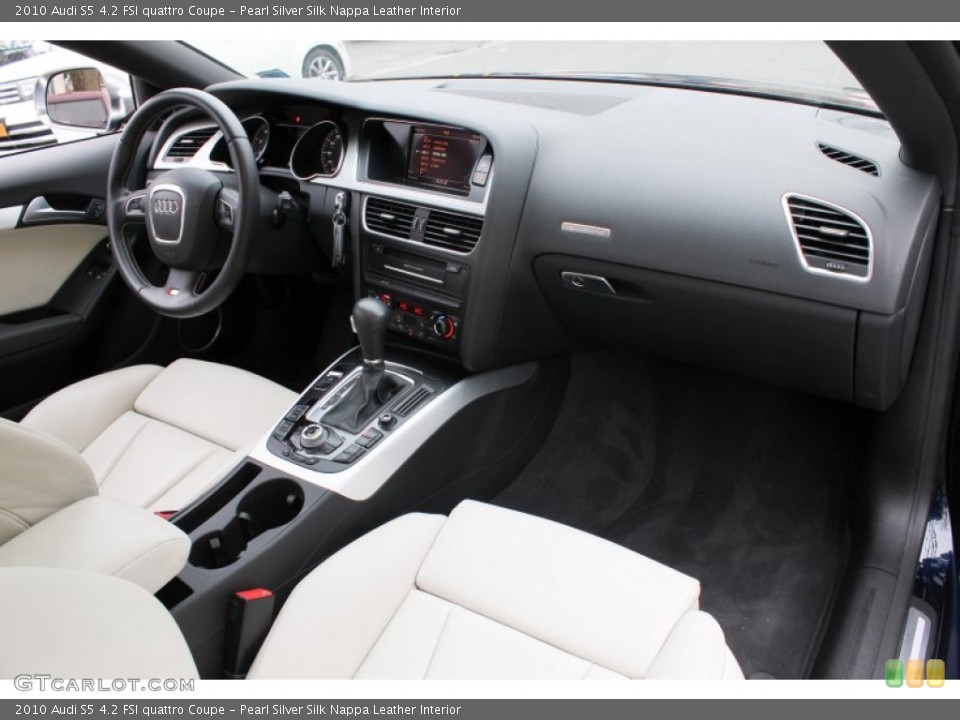 Pearl Silver Silk Nappa Leather Interior Dashboard for the 2010 Audi S5 4.2 FSI quattro Coupe #77880655