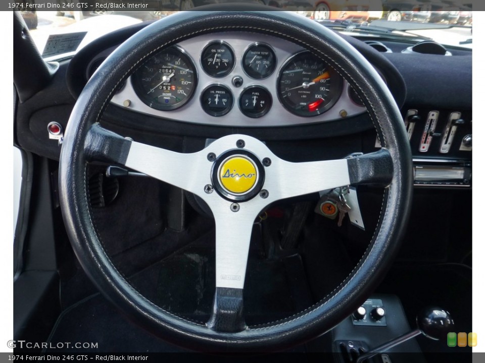 Red/Black Interior Steering Wheel for the 1974 Ferrari Dino 246 GTS #77880675