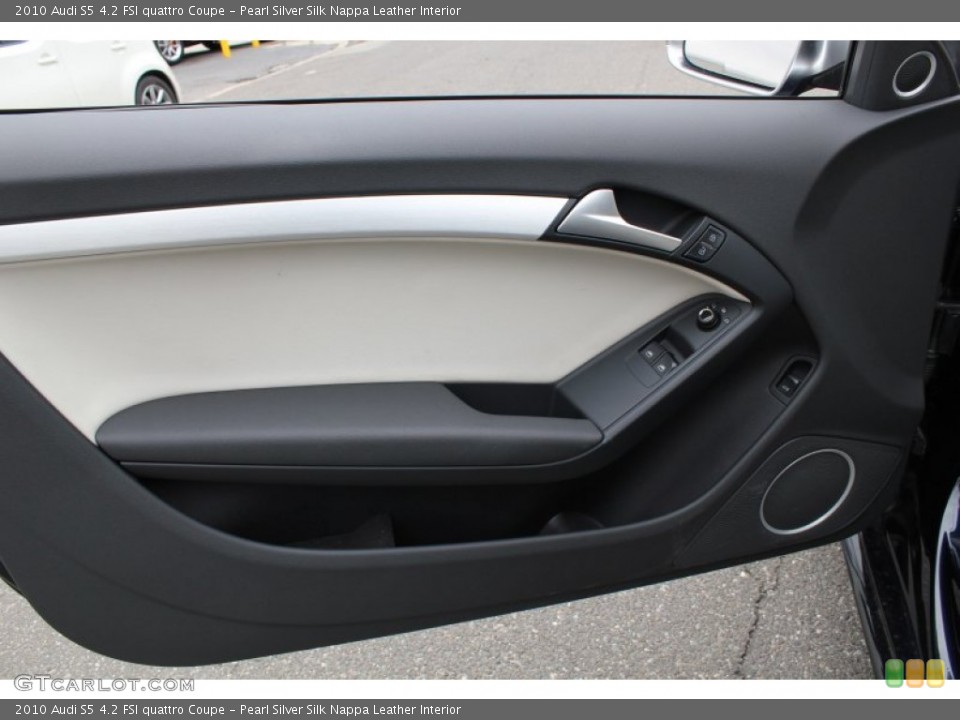 Pearl Silver Silk Nappa Leather Interior Door Panel for the 2010 Audi S5 4.2 FSI quattro Coupe #77880693