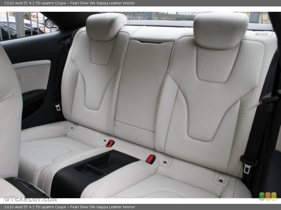 Pearl Silver Silk Nappa Leather Interior Rear Seat for the 2010 Audi S5 4.2 FSI quattro Coupe #77880741