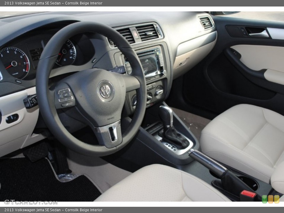 Cornsilk Beige Interior Prime Interior for the 2013 Volkswagen Jetta SE Sedan #77882305