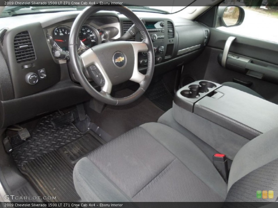 Ebony Interior Prime Interior for the 2009 Chevrolet Silverado 1500 LT Z71 Crew Cab 4x4 #77886658
