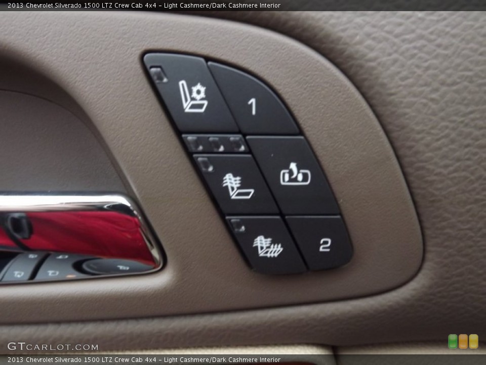 Light Cashmere/Dark Cashmere Interior Controls for the 2013 Chevrolet Silverado 1500 LTZ Crew Cab 4x4 #77887455