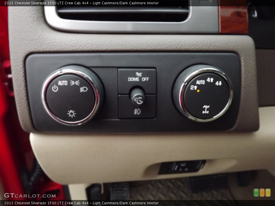 Light Cashmere/Dark Cashmere Interior Controls for the 2013 Chevrolet Silverado 1500 LTZ Crew Cab 4x4 #77887470