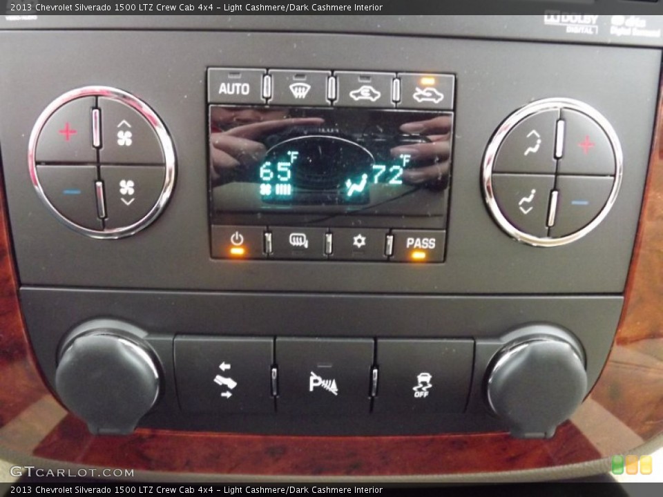 Light Cashmere/Dark Cashmere Interior Controls for the 2013 Chevrolet Silverado 1500 LTZ Crew Cab 4x4 #77887632