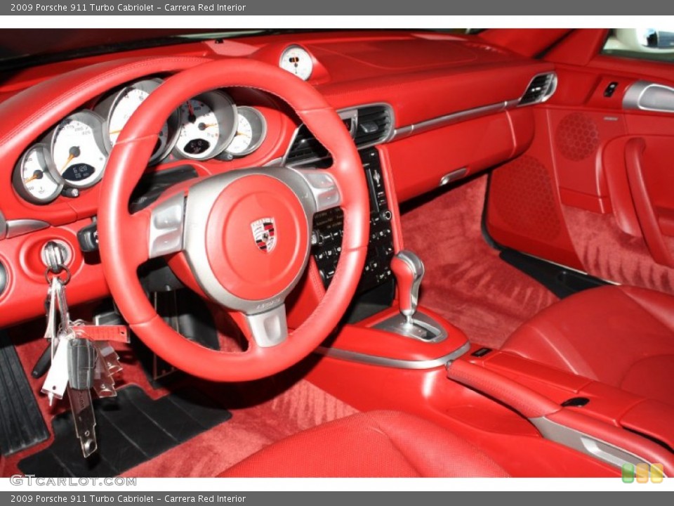 Carrera Red Interior Prime Interior for the 2009 Porsche 911 Turbo Cabriolet #77888103