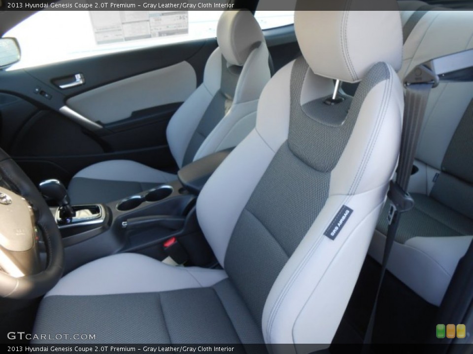 Gray Leather/Gray Cloth Interior Front Seat for the 2013 Hyundai Genesis Coupe 2.0T Premium #77890827