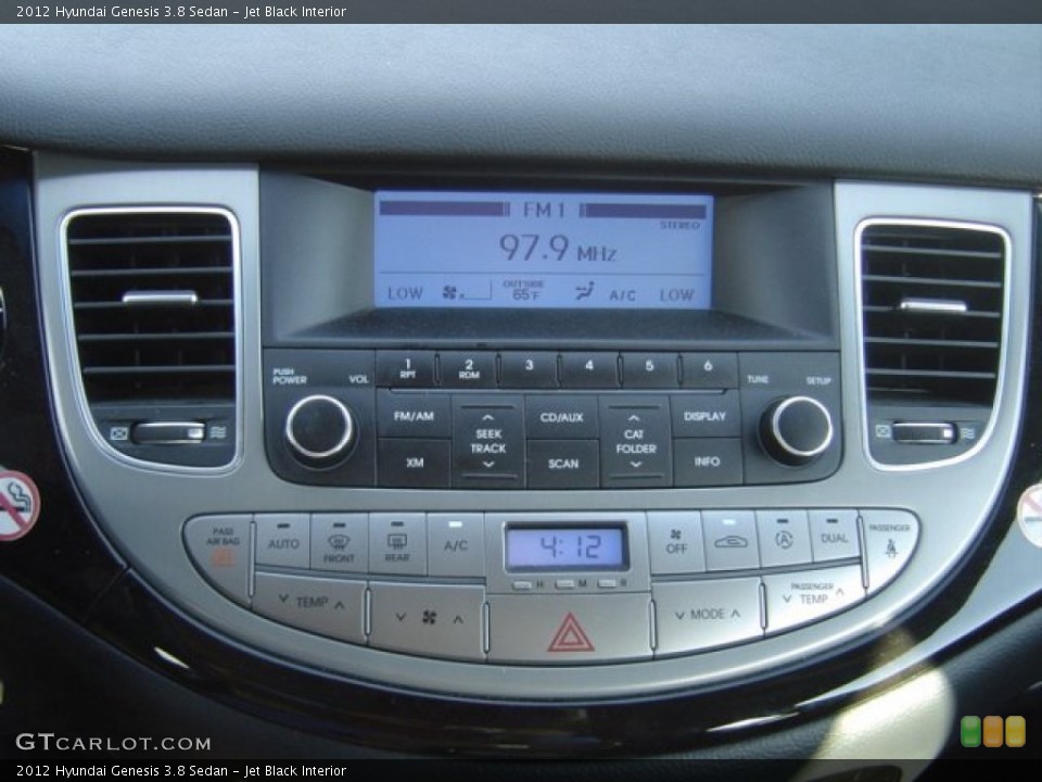 Jet Black Interior Controls for the 2012 Hyundai Genesis 3.8 Sedan #77893912
