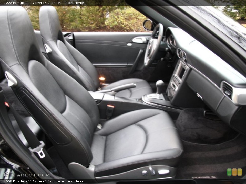 Black Interior Front Seat for the 2008 Porsche 911 Carrera S Cabriolet #77899872