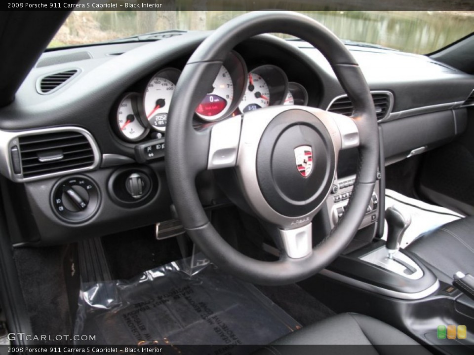 Black Interior Steering Wheel for the 2008 Porsche 911 Carrera S Cabriolet #77899949