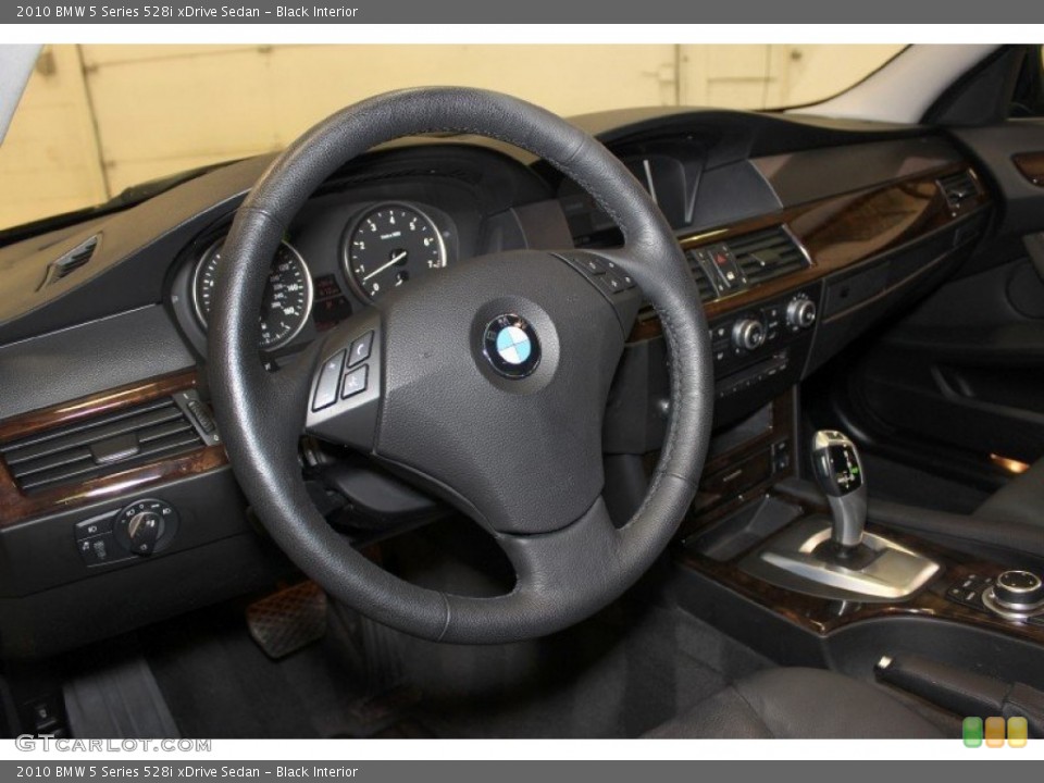 Black Interior Steering Wheel for the 2010 BMW 5 Series 528i xDrive Sedan #77903143