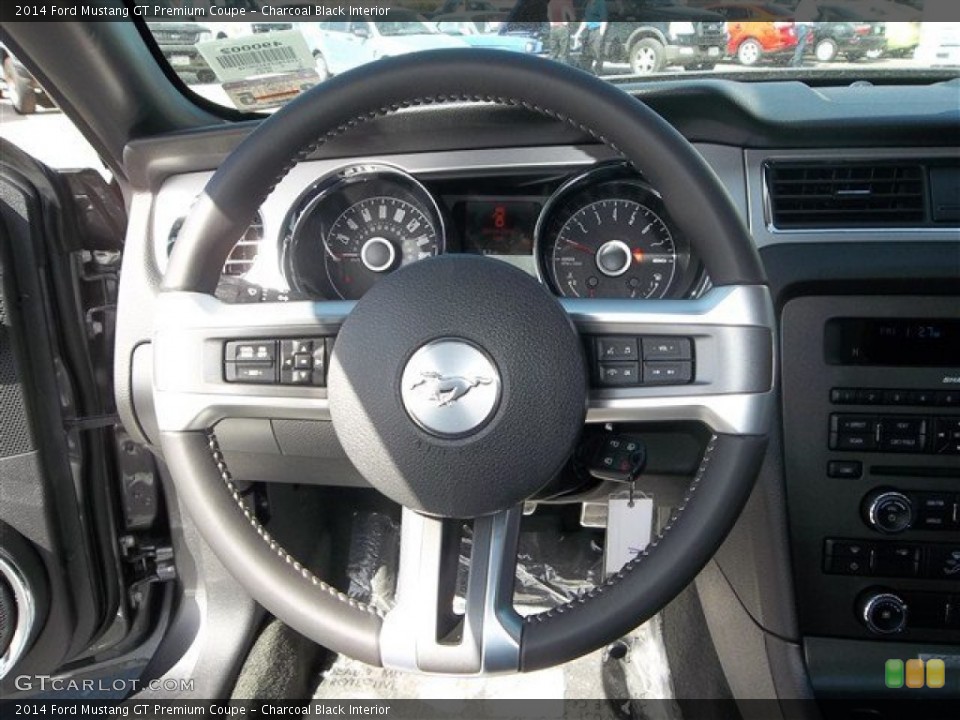 Charcoal Black Interior Steering Wheel for the 2014 Ford Mustang GT Premium Coupe #77910501