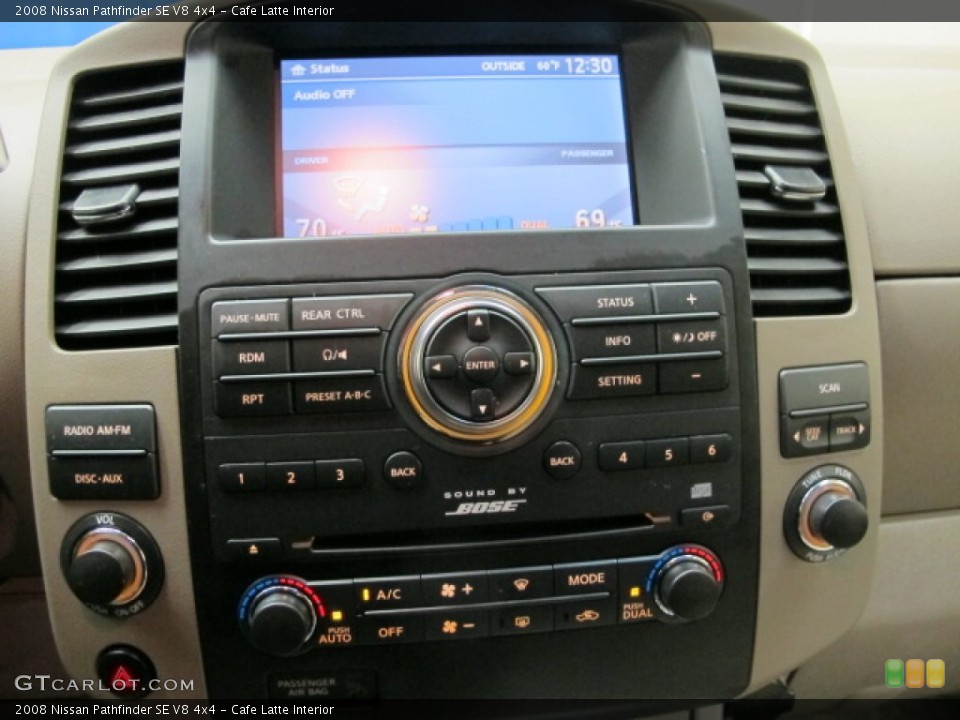 Cafe Latte Interior Controls for the 2008 Nissan Pathfinder SE V8 4x4 #77910811