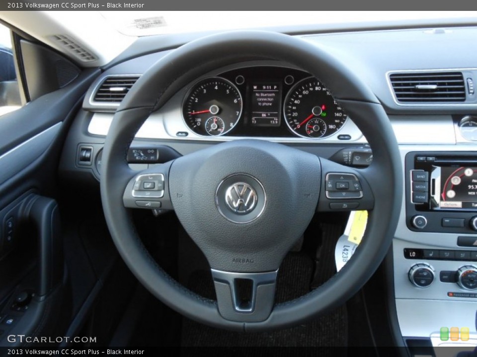 Black Interior Steering Wheel for the 2013 Volkswagen CC Sport Plus #77911345
