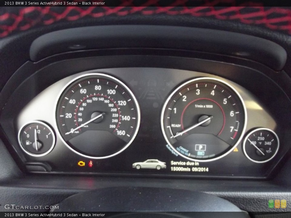 Black Interior Gauges for the 2013 BMW 3 Series ActiveHybrid 3 Sedan #77913019