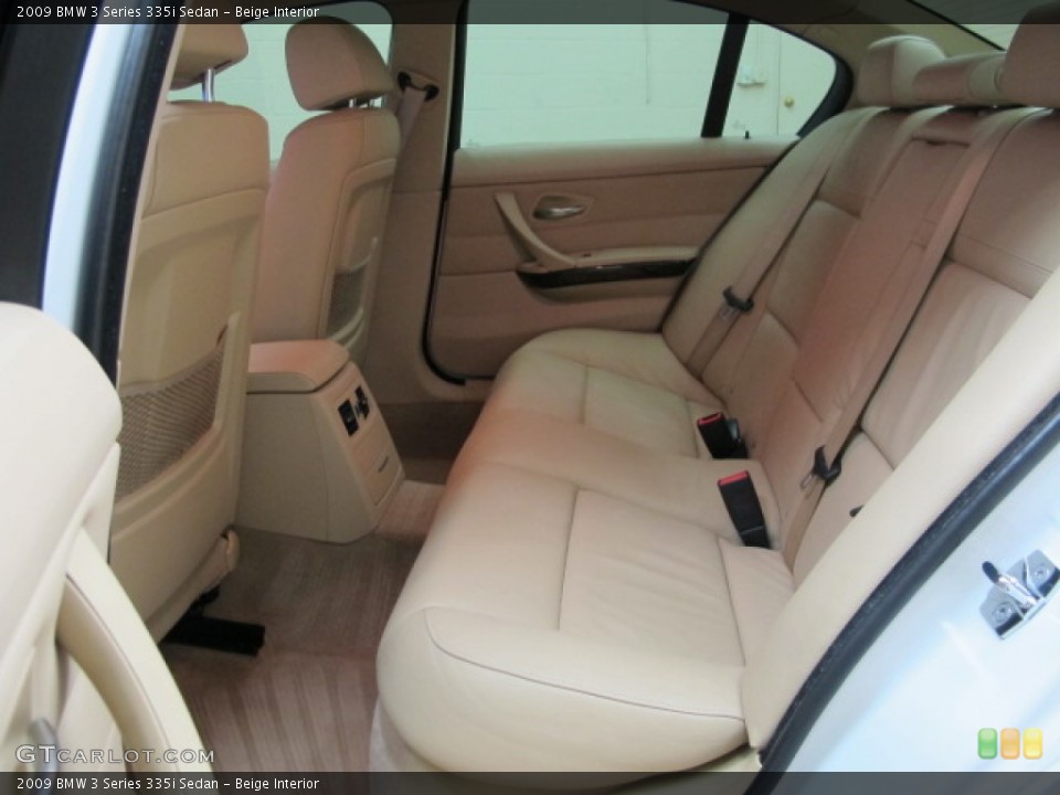 Beige Interior Rear Seat for the 2009 BMW 3 Series 335i Sedan #77913487