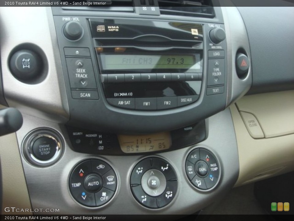Sand Beige Interior Controls for the 2010 Toyota RAV4 Limited V6 4WD #77913808