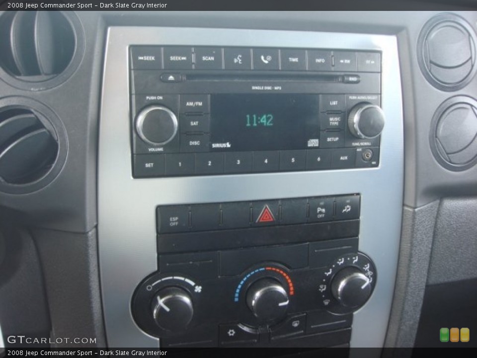 Dark Slate Gray Interior Controls for the 2008 Jeep Commander Sport #77914156