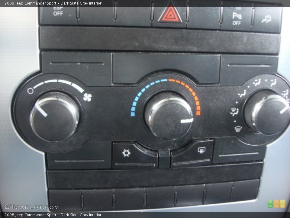 Dark Slate Gray Interior Controls for the 2008 Jeep Commander Sport #77914168