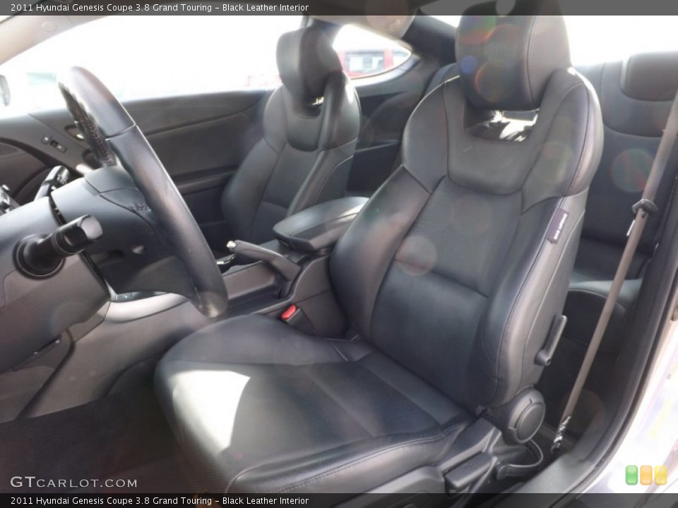 Black Leather Interior Front Seat for the 2011 Hyundai Genesis Coupe 3.8 Grand Touring #77914507