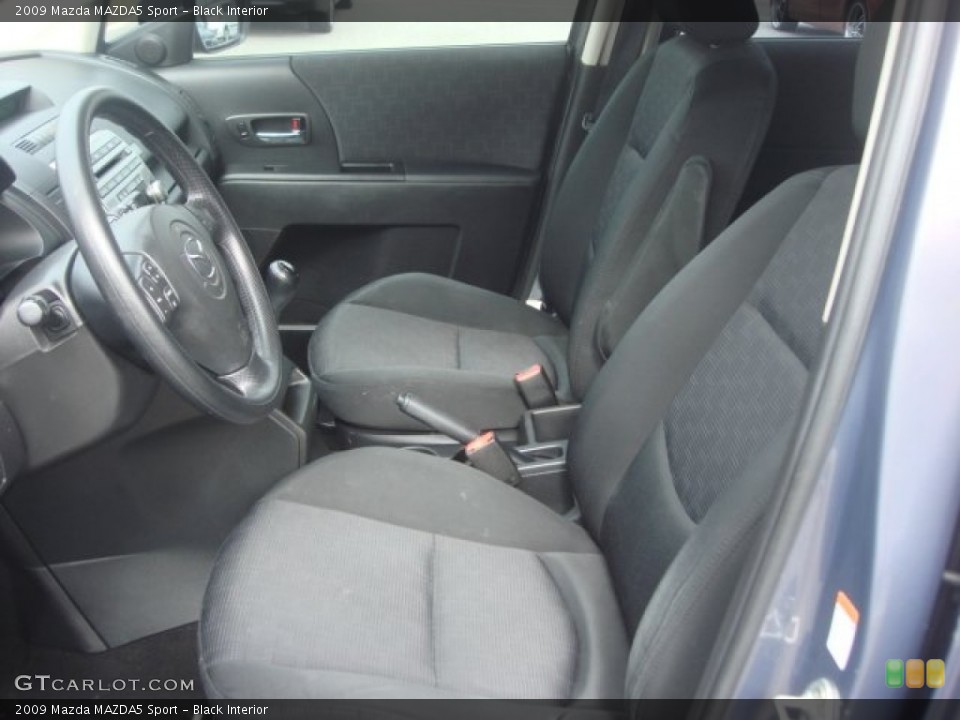 Black Interior Front Seat for the 2009 Mazda MAZDA5 Sport #77915008