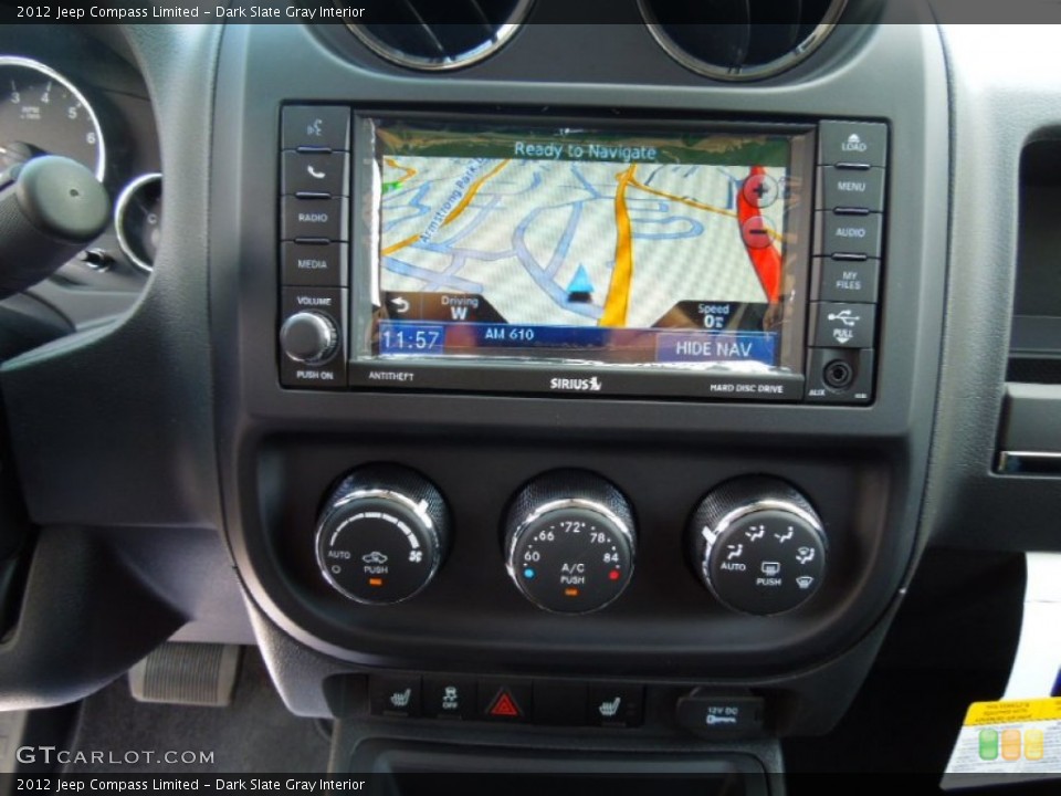 Dark Slate Gray Interior Navigation for the 2012 Jeep Compass Limited #77919742