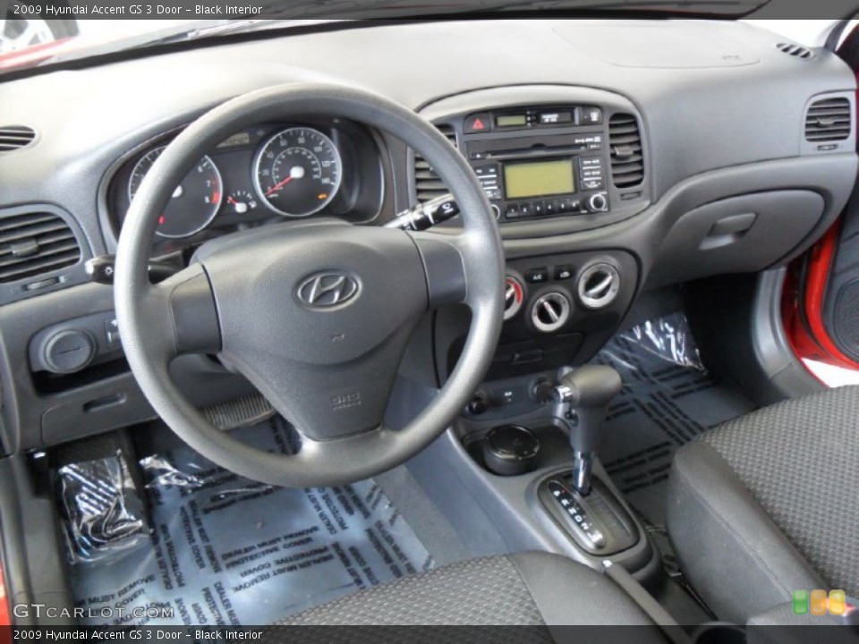 Black Interior Prime Interior for the 2009 Hyundai Accent GS 3 Door #77920731