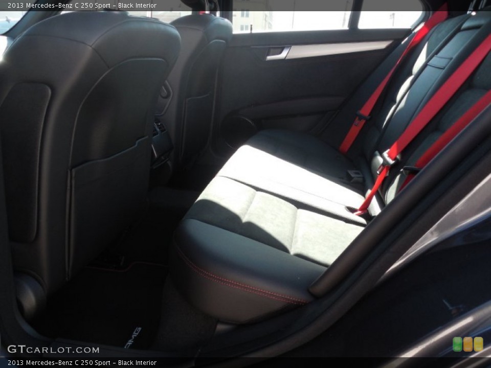 Black Interior Rear Seat for the 2013 Mercedes-Benz C 250 Sport #77921899