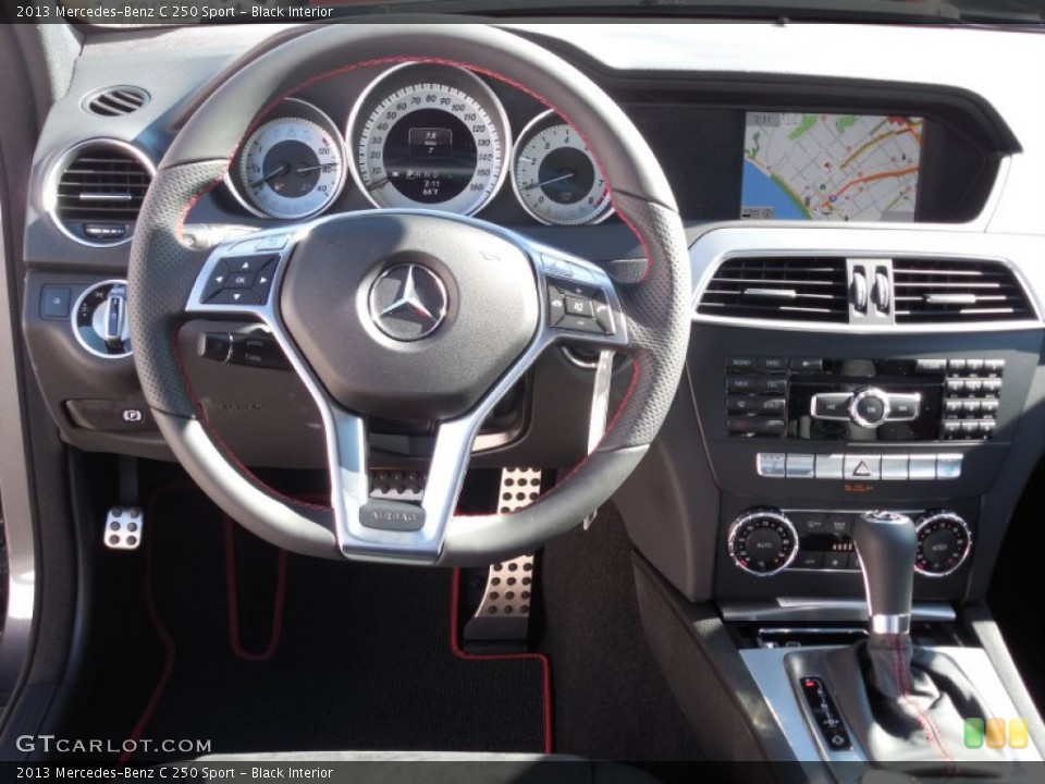 Black Interior Steering Wheel for the 2013 Mercedes-Benz C 250 Sport #77921911