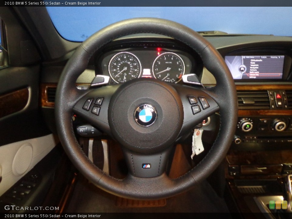 Cream Beige Interior Steering Wheel for the 2010 BMW 5 Series 550i Sedan #77922577
