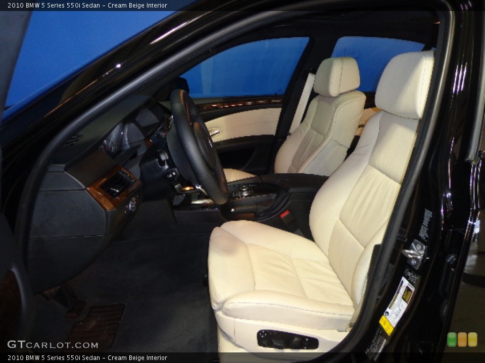Cream Beige Interior Front Seat for the 2010 BMW 5 Series 550i Sedan #77922691