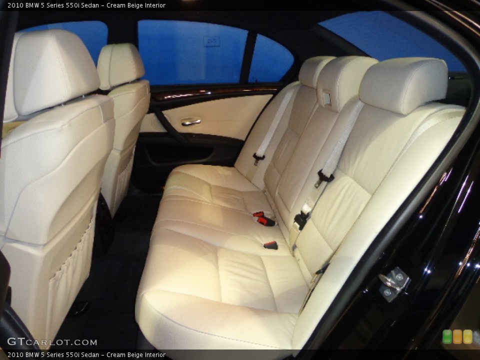 Cream Beige Interior Rear Seat for the 2010 BMW 5 Series 550i Sedan #77922700